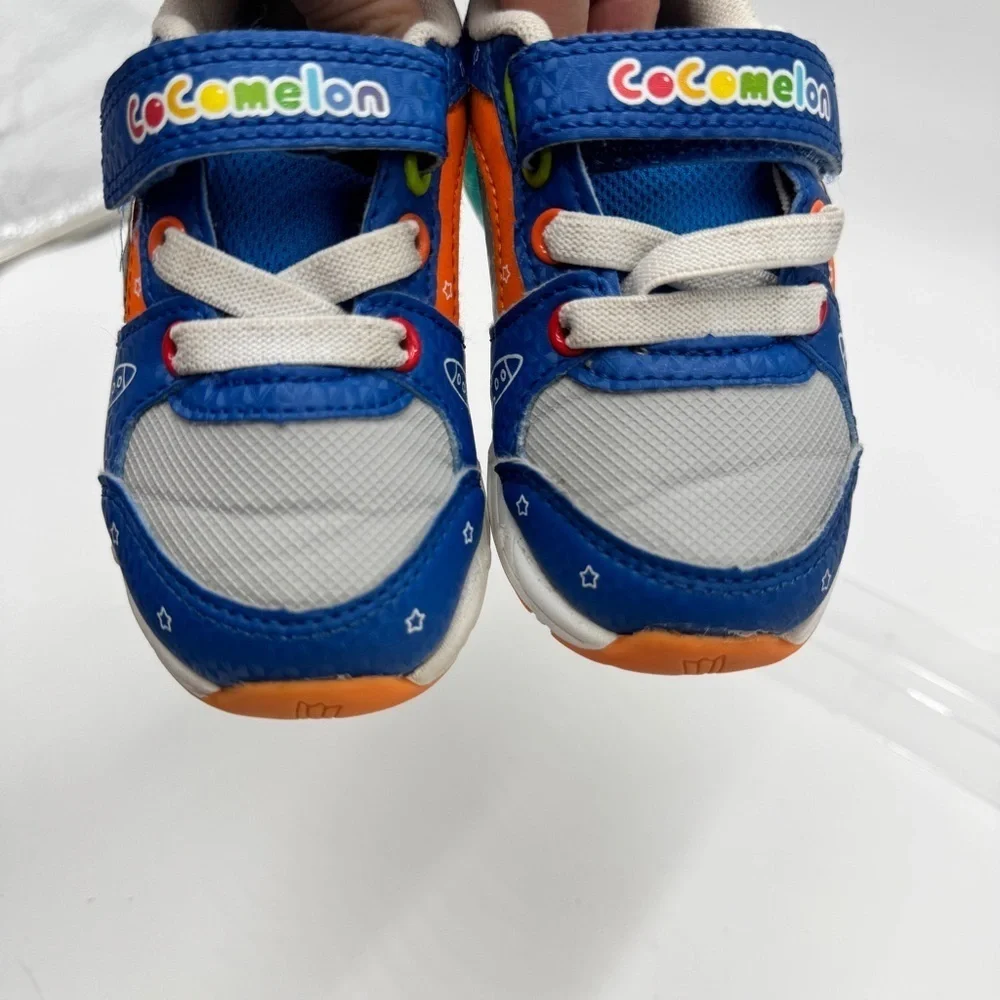 Cocomelon Blue and White Light Up Toddler Sneakers with Velcro Strap